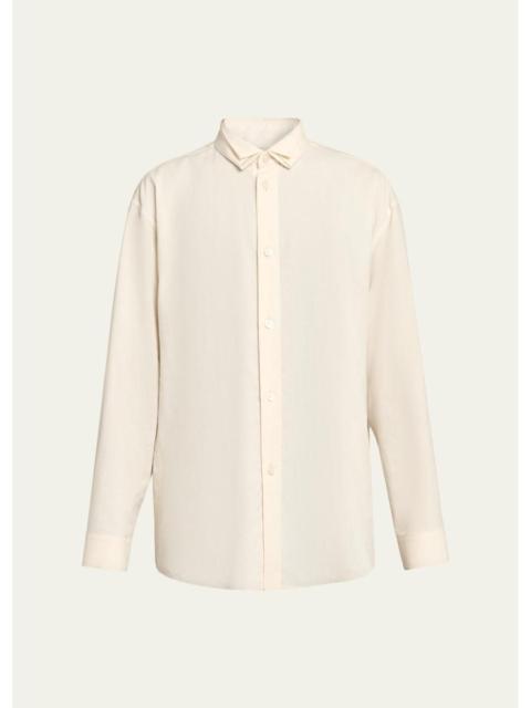 ISSEY MIYAKE Men's Pleated-Collar Dress Shirt