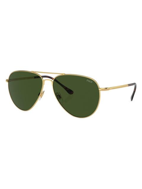 Polo Ralph Lauren Men's 62MM Aviator Sunglasses - Gold