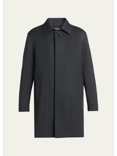 ZEGNA Men's Wool Melange Overcoat