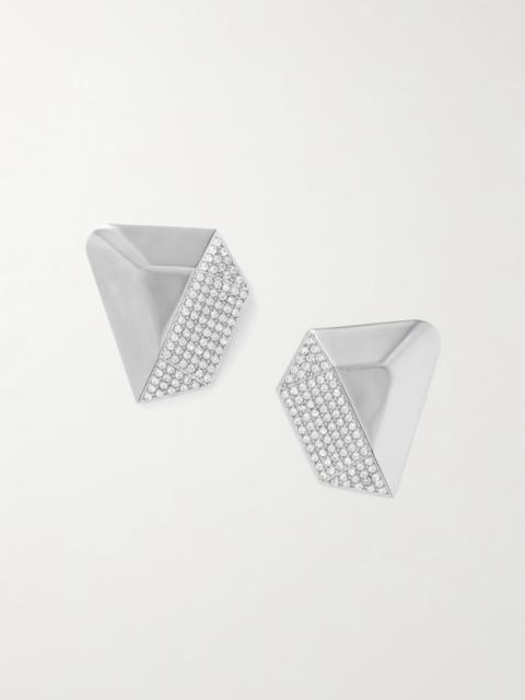 Amina Muaddi Gisele Silver-tone Crystal Earrings