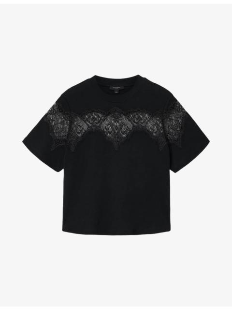 ALLSAINTS Lisa Lace-Embroidered Cotton T-Shirt