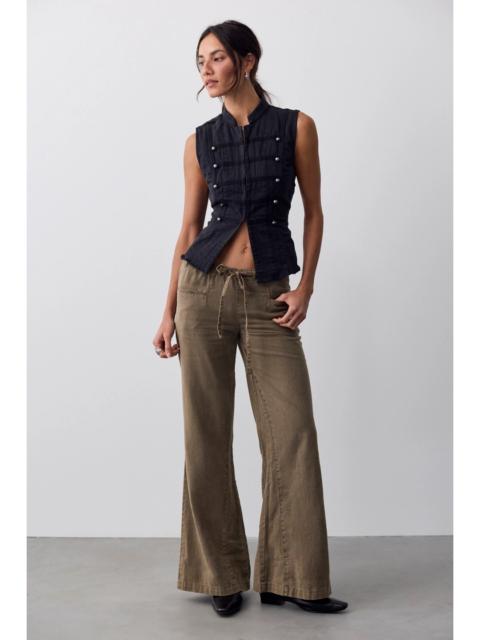 FREE PEOPLE Break The Ice Linen Slouch Flare Pants