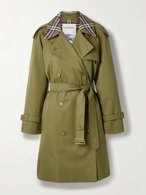 Burberry Belted double-breasted cotton-twill trench coat Green