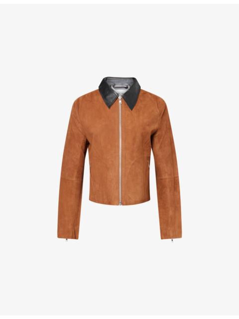SAMSØE SAMSØE Sashiloh Boxy-Fit Leather Jacket