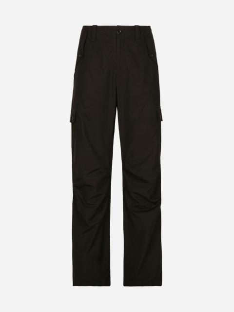 Cotton cargo pants with brand plate