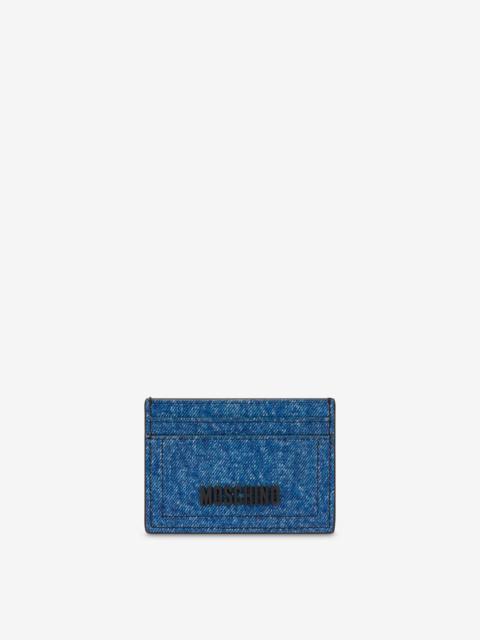 DENIM PRINT NAPPA LEATHER CARD HOLDER