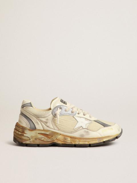 Golden Goose Men’s Dad-Star in beige nappa and nylon with white leather star