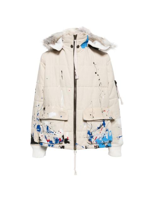 splatter-paint down jacket