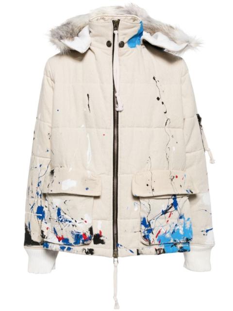 splatter-paint down jacket