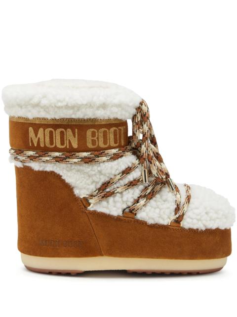 MOON BOOT Moon Boot Icon Low Brown Shearling Boots