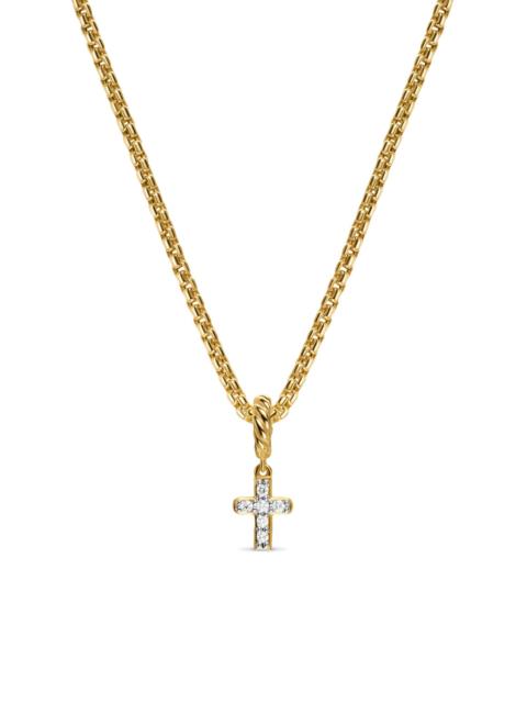 DAVID YURMAN Women's Micro Pavé Cross Amulet in 18K Yellow Gold with Diamonds, 8MM - Diamond
