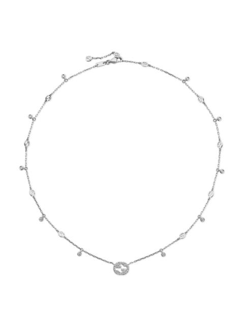GUCCI Women's Interlocking G 18K White Gold & 0.27 TCW Diamond Station Necklace - White Gold