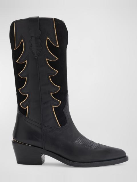 PARTLOW Rochelle Mixed Leather Western Boots
