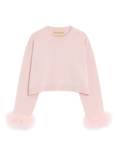 Valentino feather-detail cashmere sweater
