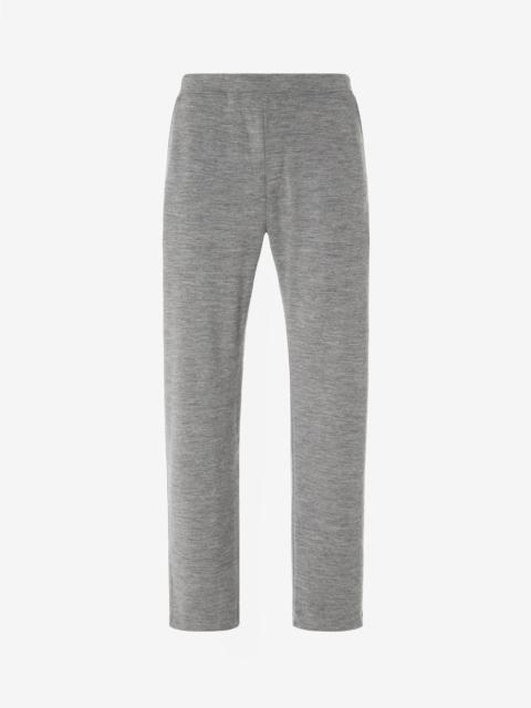 CORNELIANI Melange dark grey wool and cotton joggers