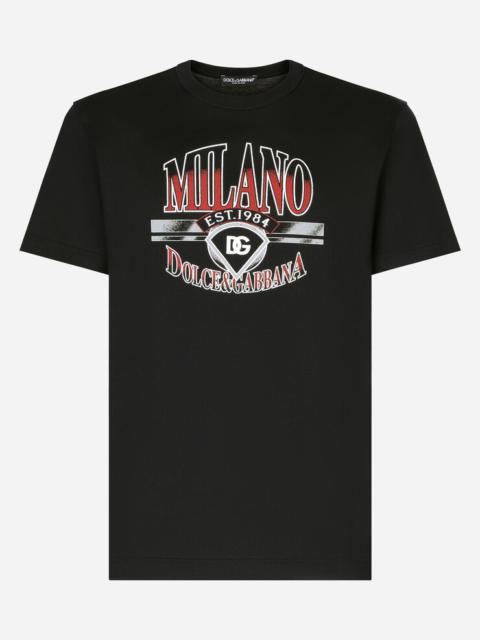 Dolce & Gabbana Milano-print cotton T-shirt with DG logo