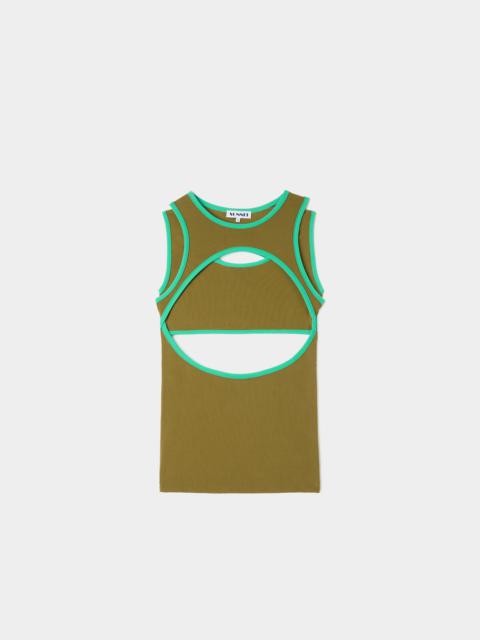 SUPER STRETCH COMBINED TOP / olive green