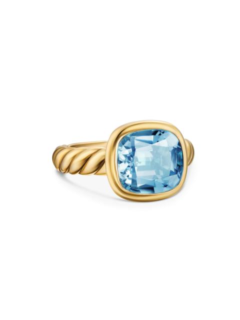 DAVID YURMAN Women's DY Mercer Stone Ring in 18K Yellow Gold - Sky Blue Topaz