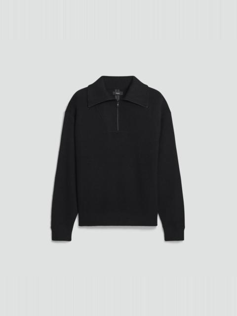 Theory Relaxed Quarter-Zip Sweatshirt in Wool Bilen