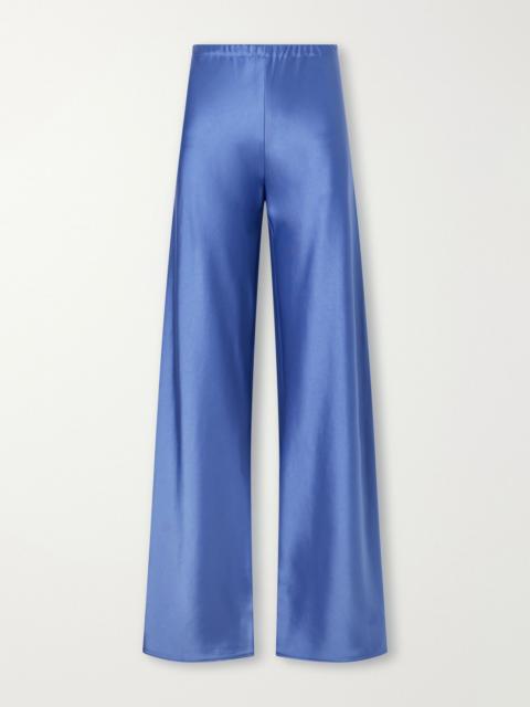 LA LIGNE Colby satin wide-leg pants Blue