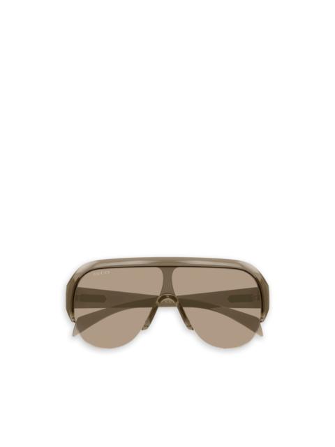 GUCCI shield-frame pilot-style sunglasses