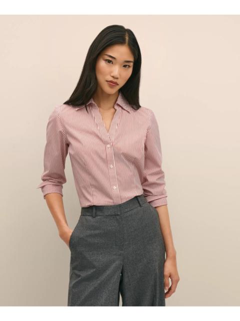 Brooks Brothers Fitted Non-Iron Stretch Supima® Cotton Striped Dress Shirt