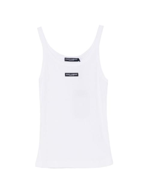 Dolce & Gabbana ribbed logo-label tank top