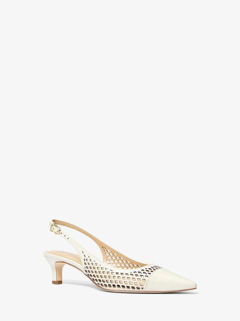 MICHAEL KORS Amara Laser-Cut Leather Slingback Pump