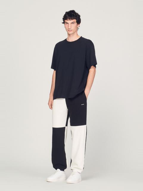 Sandro Two-tone organic cotton jogging bottoms