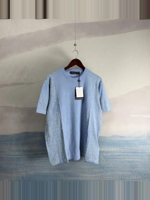 Louis Vuitton Louis Vuitton FW26 Blue Gradient Monogram Knit Short Sleeve Top