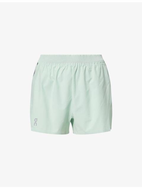 On Train Brand-Print Woven Shorts