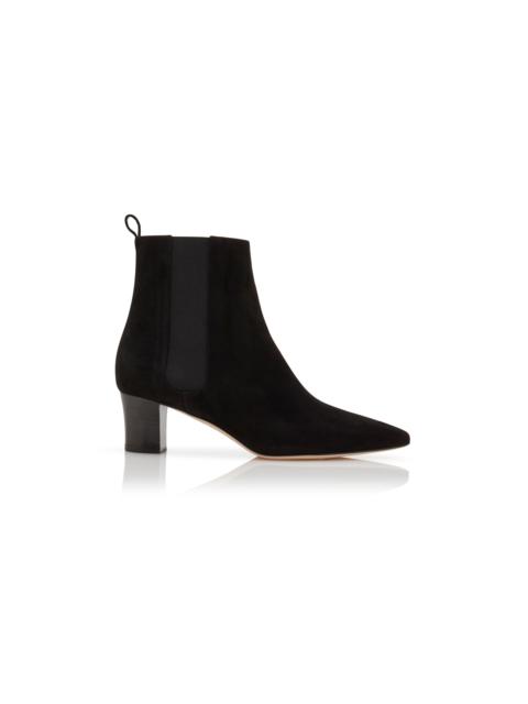 Manolo Blahnik Black Suede Ankle Boots