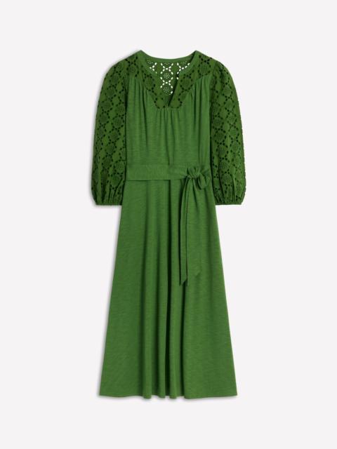 BODEN Eden Broderie Jersey Dress-Promenade Green