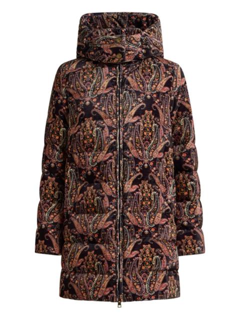 Etro floral paisley velvet puffer jacket