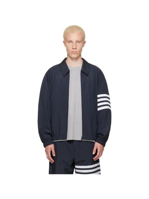 Thom Browne Navy Ripstop Raglan Coach Jacket