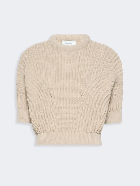 Sportmax FATTI Sunburst-patterned cotton-blend sweater - BEIGE