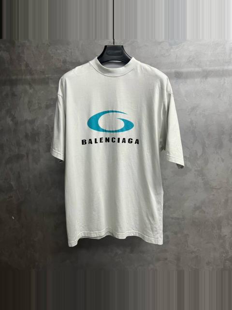 BALENCIAGA Balenciaga White Letter Logo Print Crew Neck T-Shirt