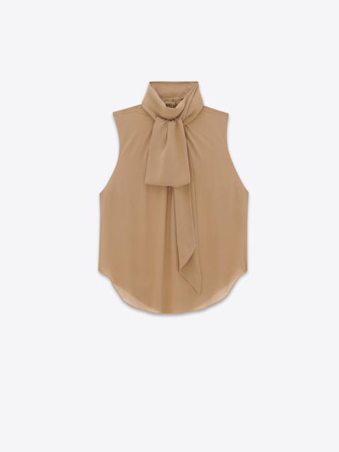 SAINT LAURENT lavallière-neck blouse in silk georgette