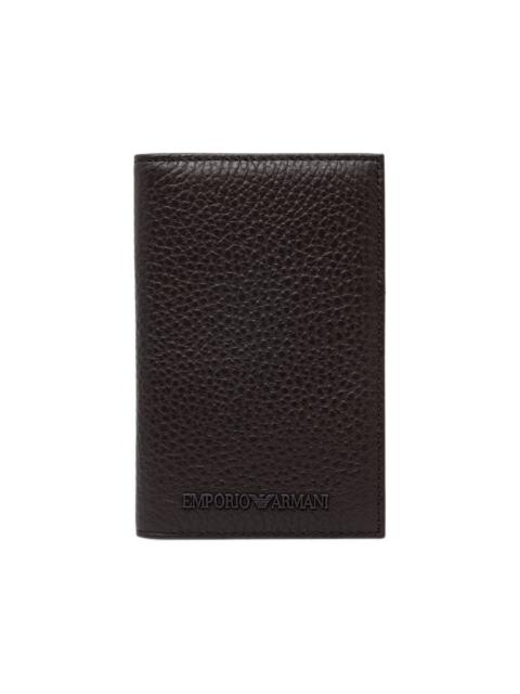 EMPORIO ARMANI logo-plaque pebbled wallet