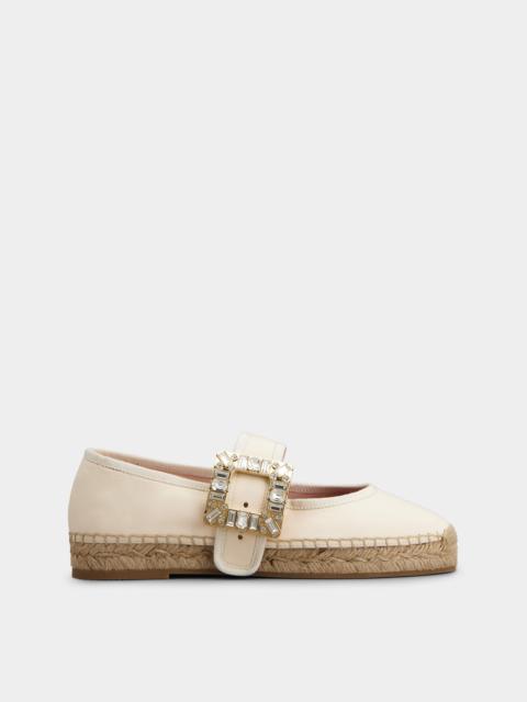 Roger Vivier Strass Buckle Babies Espadrilles in Soft Leather