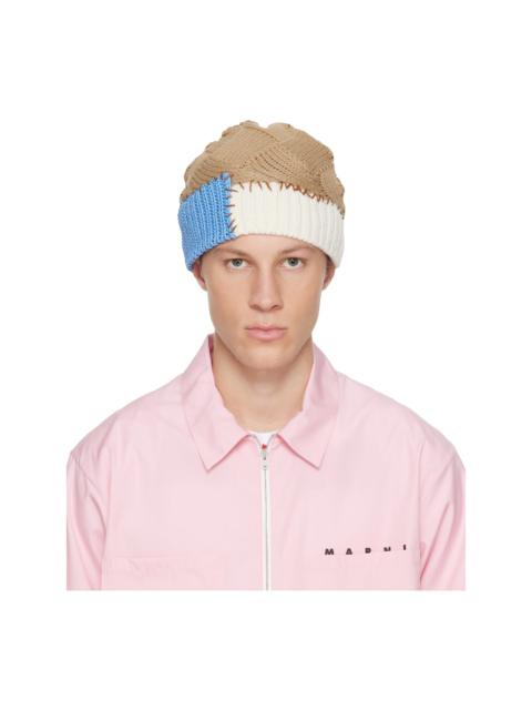 Marni Beige Wool Mixed Knit Beanie