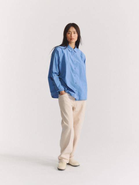 CASEY/CASEY DRAYS TRAVAIL SHIRT - CHALK POPLIN - L BLUE