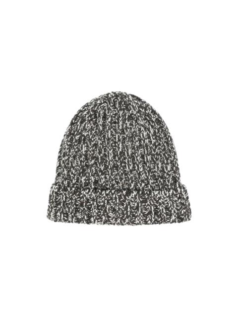 Brunello Cucinelli Two-Tone Cashmere Knit Beanie "Charcoal and White" BRUN070