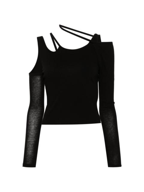 Yohji Yamamoto cold shoulder-design top