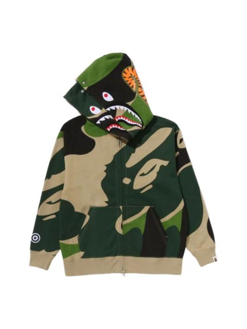 A BATHING APE® A Bathing Ape Mega ABC Camo Double Shark Relaxed Fit Full Zip Hoodie 'Green' 1L80-115-306-GRN