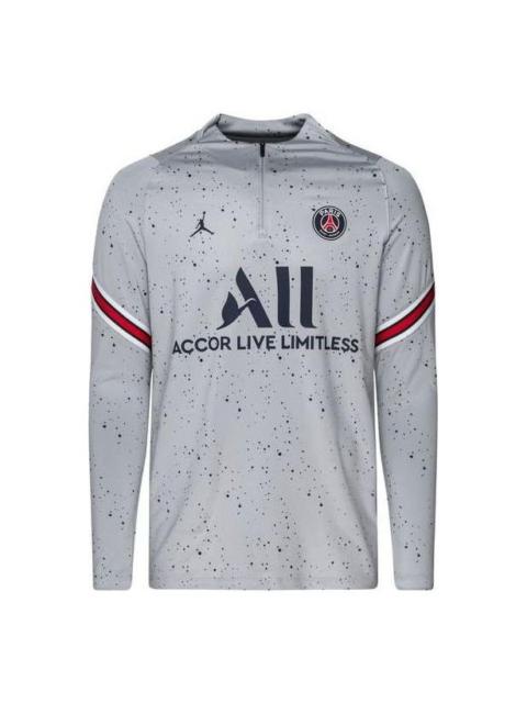 Nike Men's Nike Splash Ink Half Zipper Training Alphabet Stand Collar Long Sleeves Paris Saint-Germain Li