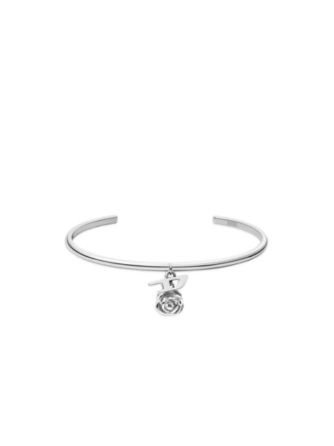 Diesel rose-charm bangle bracelet