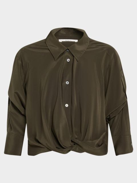 A.L.C. Leo Twist-Hem Cropped Top