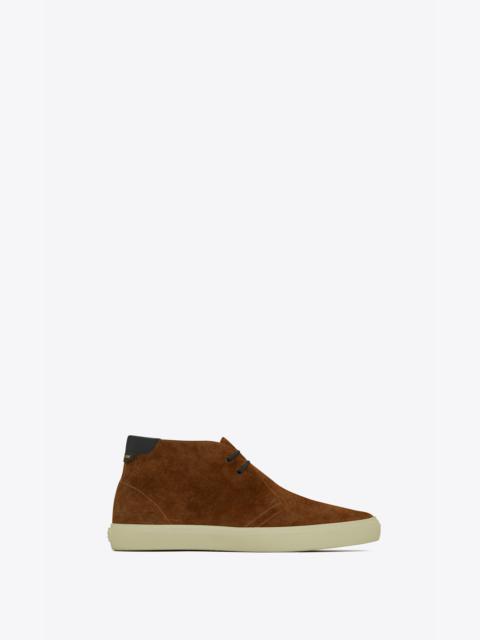 SAINT LAURENT ace sneakers in suede and smooth leather