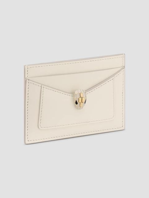 BVLGARI Women's Serpenti Forever Leather Card Case - Perla White